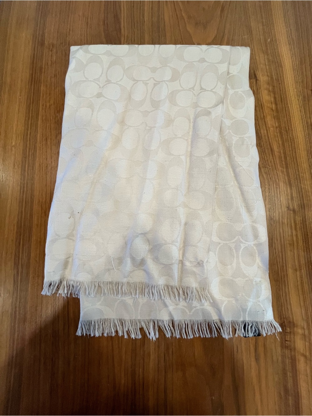 Coach Cream Signature Scarf